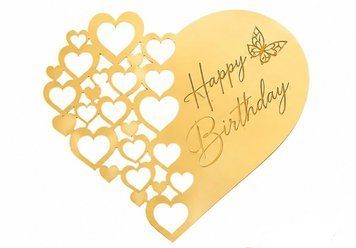 Акриловий топер для торта Happy Birthday Серце 251 фото